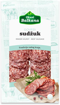 Sudzuk de boeuf fumée en tranche 80gr halal Okusi Balkana 08.12.26